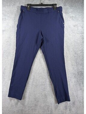 Jones New York Signature Women Navy Blue Pull On Stretch Ankle Pants
